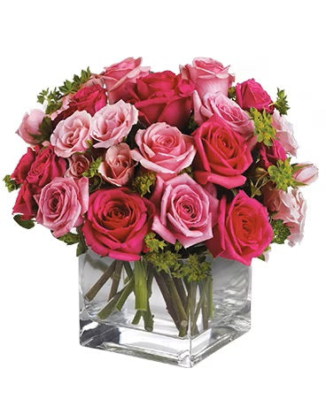 Hot Pink Roses in Vase