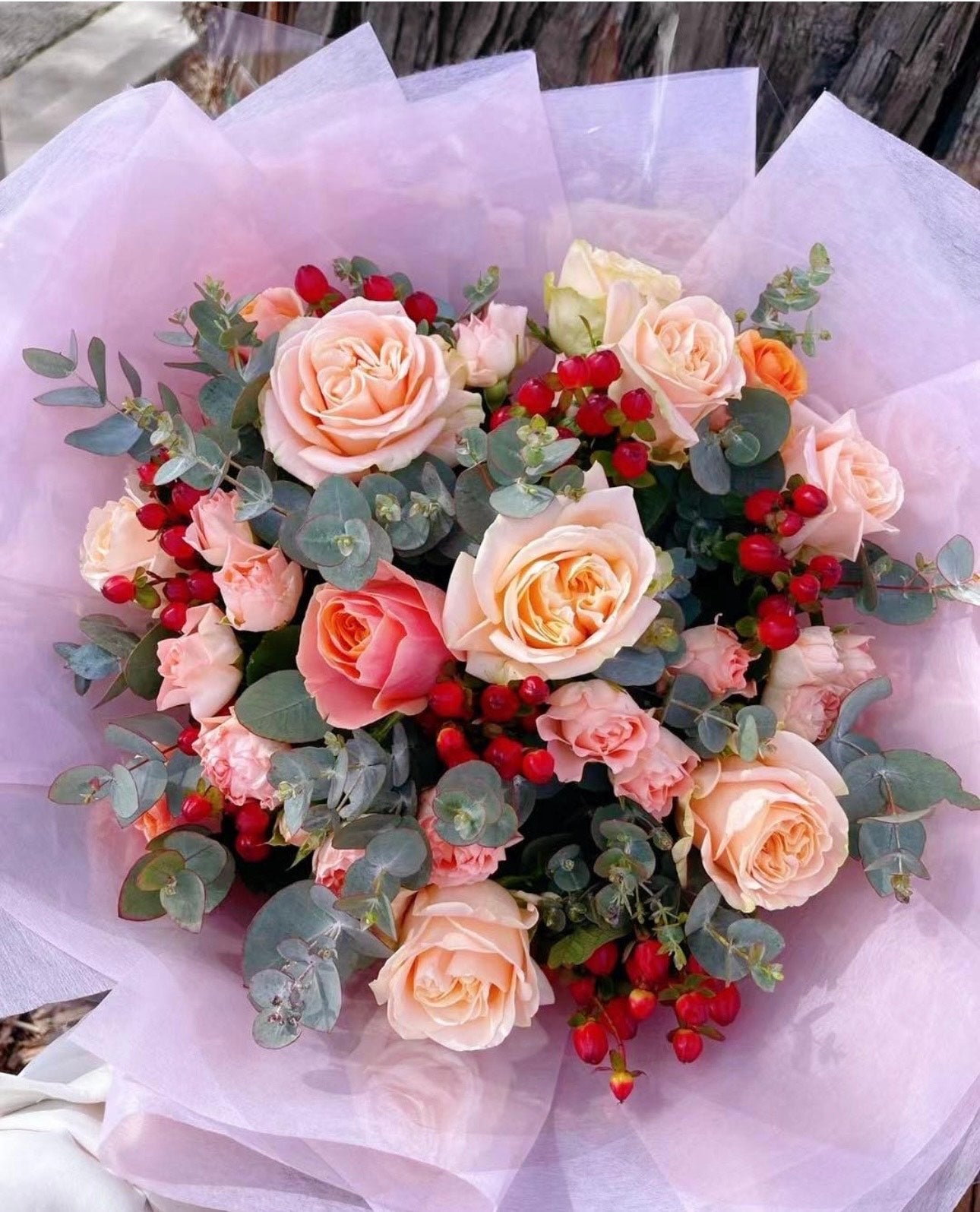 Peach Blooms Bouquet