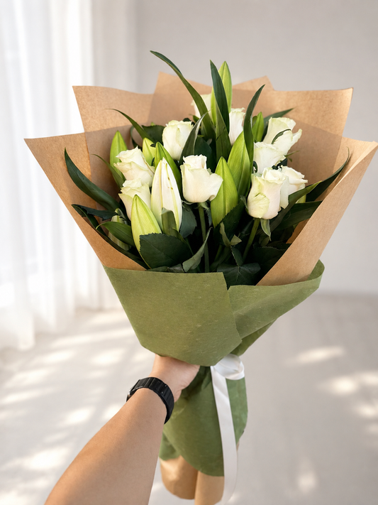 Roses & Lilies Pastel Bouquet