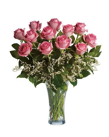 Perfect Pink Dozen Roses