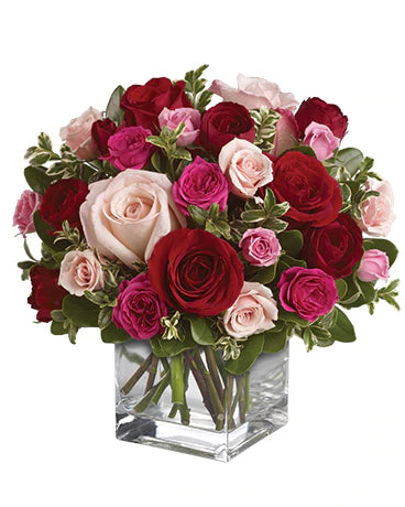 Lovely Mixed Roses Vase